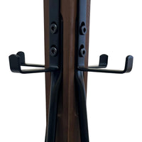 Holly 71 Inch Standing Wooden Coat Rack with Multiple Hooks Hangers, Reclaimed Wood and Iron, Brown, Black - UPT-273093