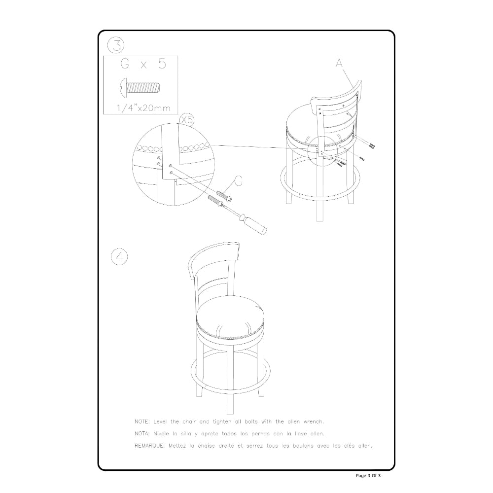 Solid Wood Counter Height Barstool, 360 Degree Swivel, Leatherette Seat, Black - BM248093