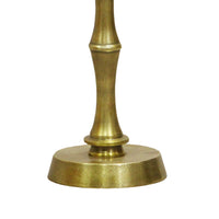 26 Inch Side End Drink Table, Turned Pedestal Metal Base, Round Top, Oxidized Brass - UPT-297050