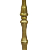 26 Inch Side End Drink Table, Turned Pedestal Metal Base, Round Top, Oxidized Brass - UPT-297050