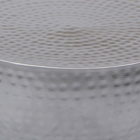 Industrial Style Hammered Texture Iron Stool with Hourglass Shaped Body, Silver - BM00602