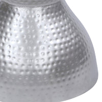 Industrial Style Hammered Texture Iron Stool with Hourglass Shaped Body, Silver - BM00602