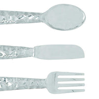 Artistic Cutlery Wall Decor In Metal, Set of Three, Silver - BM01021