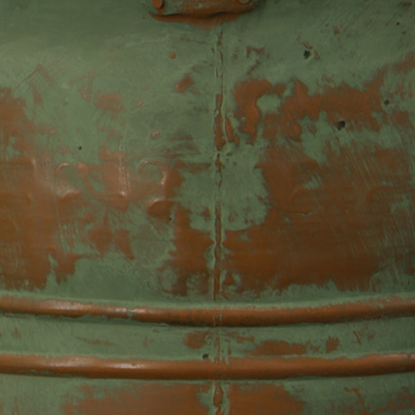Tinged Metal Bucket Planter With Handles, Patina Rust Finish, Green, Set of 3 - BM01164