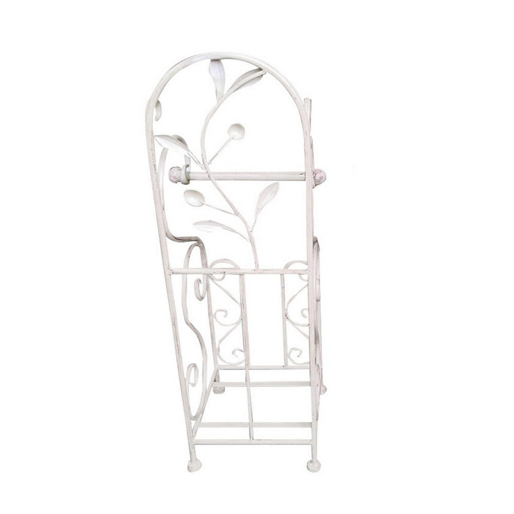 Noe Benzara Classic Free standing Metal Toilet Paper Holder, Off White - BM05342