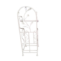 Noe Benzara Classic Free standing Metal Toilet Paper Holder, Off White - BM05342