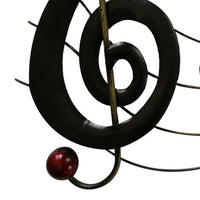 26 Inch Handmade Metal Wall Mount Accent Decor with Musical Notes and Treble Clef, Black, Red - BM05414