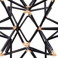 Intersecting Iron Wire Star Decor with Accented Joints, Black and Gold - BM47916