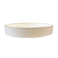 Mimosa Plastic Round Tray, Gold Accented Trims, Glossy White - BM152860