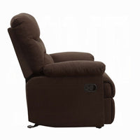 Fabric Upholstered Recliner With Padded Arms, Chocolate Brown - AMF-00632W