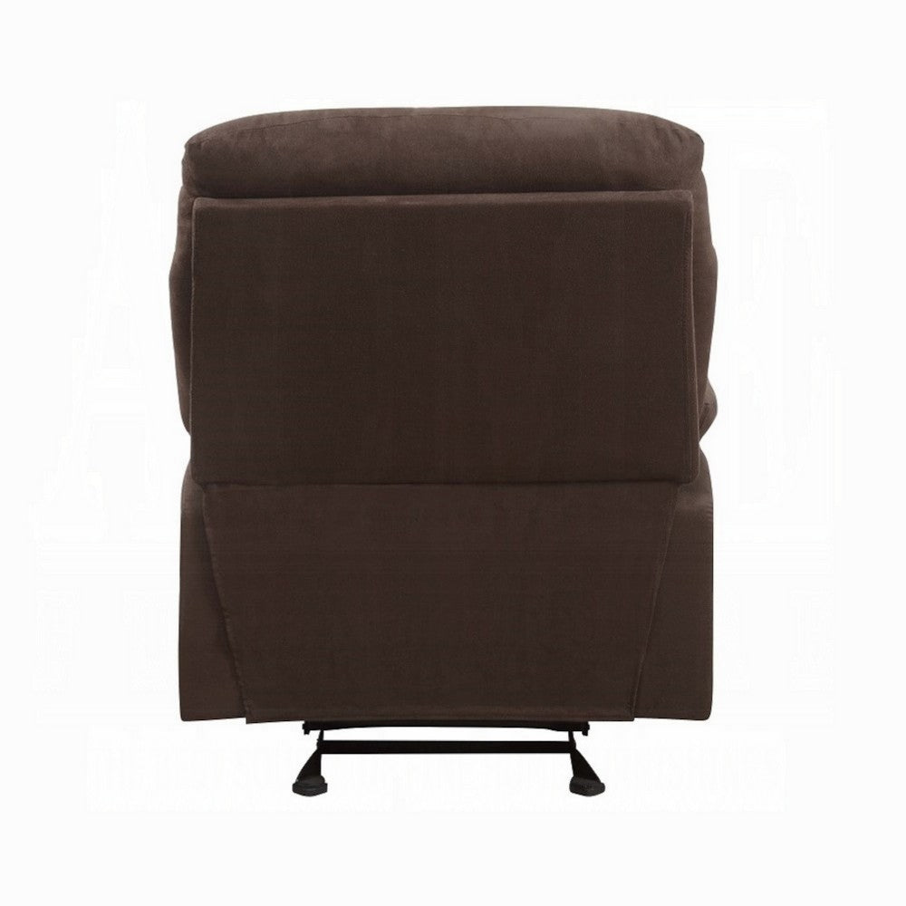 Fabric Upholstered Recliner With Padded Arms, Chocolate Brown - AMF-00632W