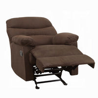 Fabric Upholstered Recliner With Padded Arms, Chocolate Brown - AMF-00632W