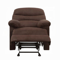 Fabric Upholstered Recliner With Padded Arms, Chocolate Brown - AMF-00632W