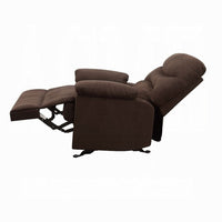 Fabric Upholstered Recliner With Padded Arms, Chocolate Brown - AMF-00632W