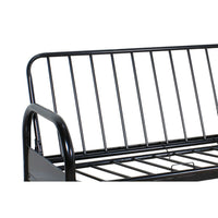 Contemporary Metal Adjustable Sofa Frame with Metal Armrests, Black - AMF-02172BK