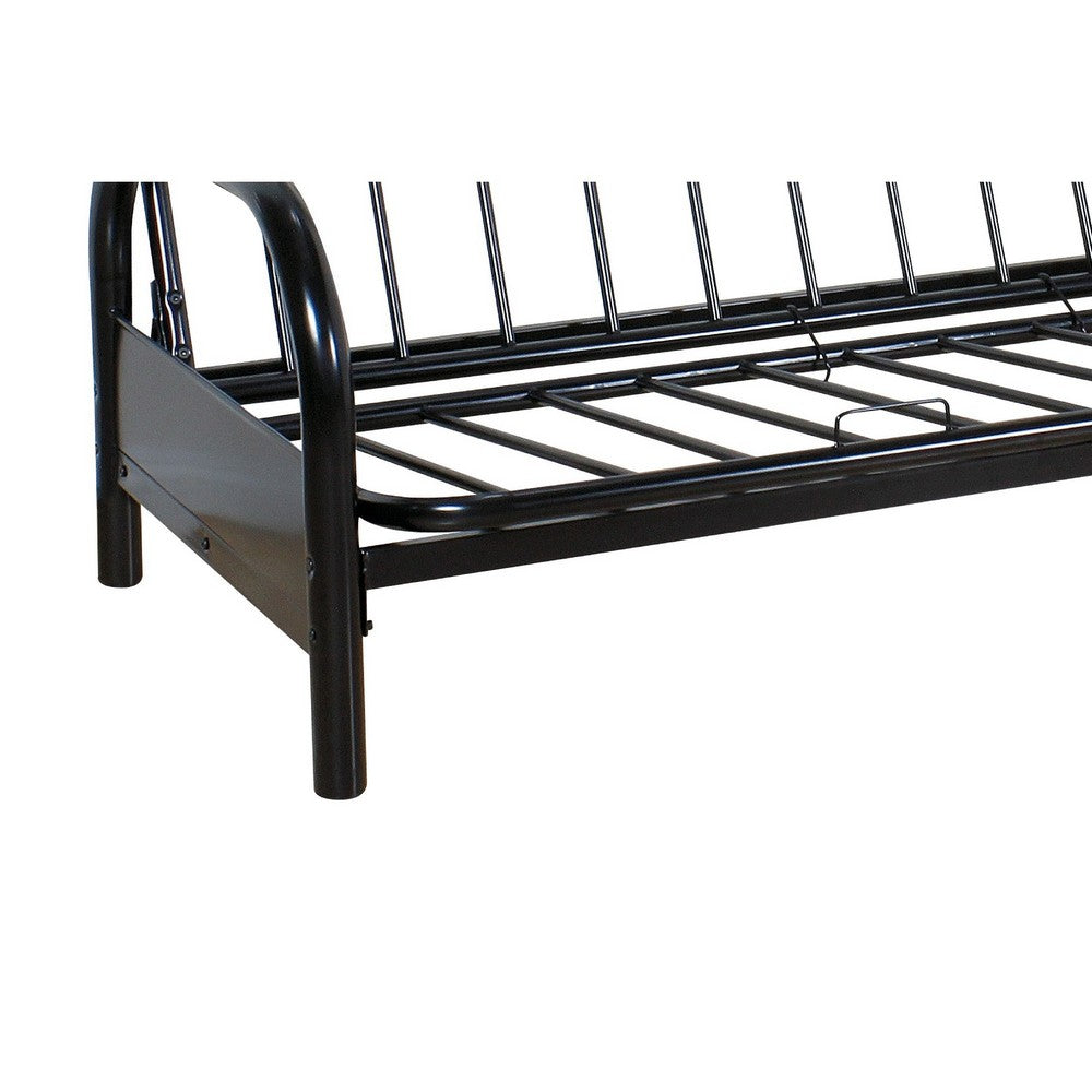 Contemporary Metal Adjustable Sofa Frame with Metal Armrests, Black - AMF-02172BK