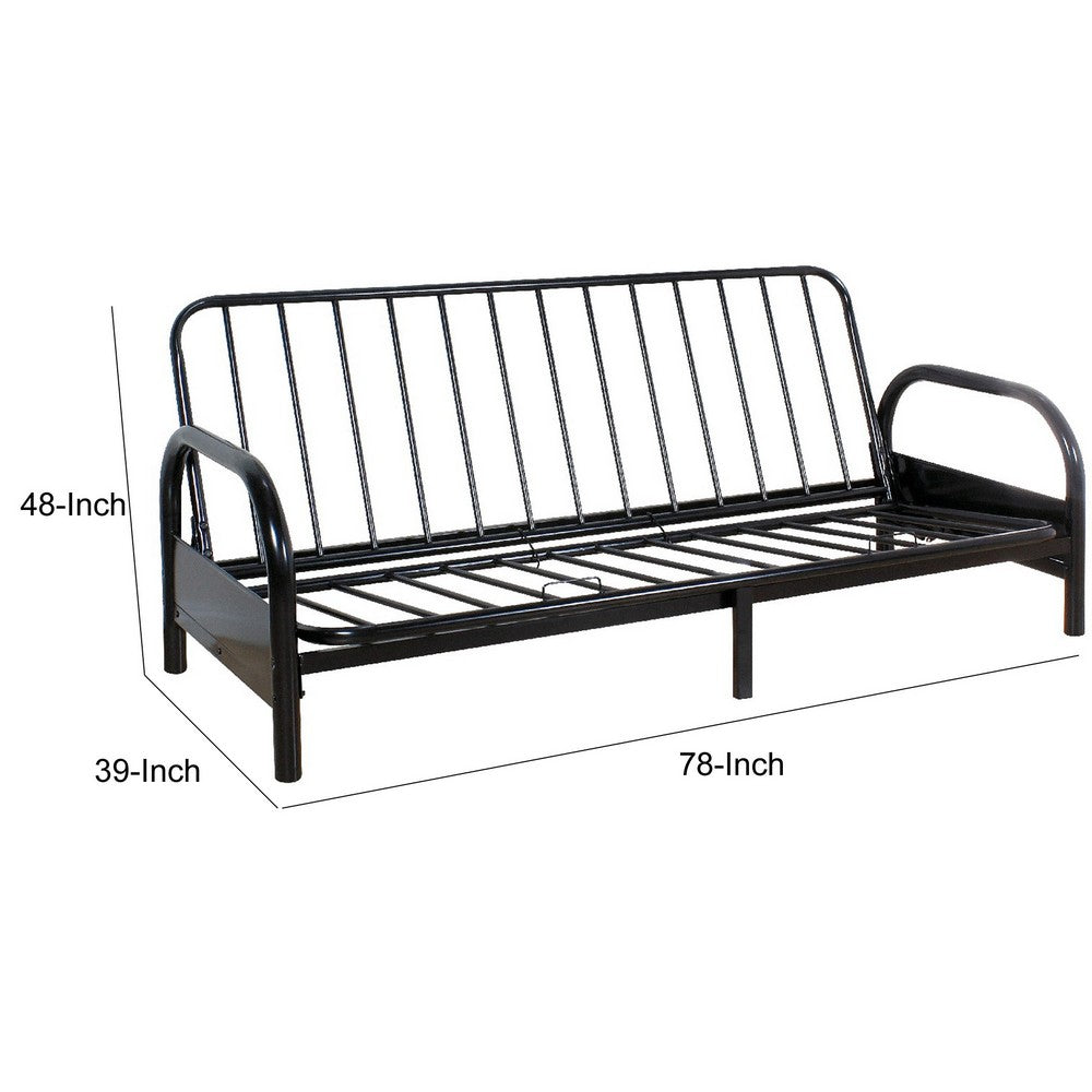 Contemporary Metal Adjustable Sofa Frame with Metal Armrests, Black - AMF-02172BK