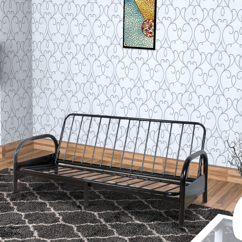 Contemporary Metal Adjustable Sofa Frame with Metal Armrests, Black - AMF-02172BK