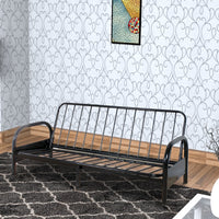 Contemporary Metal Adjustable Sofa Frame with Metal Armrests, Black - AMF-02172BK