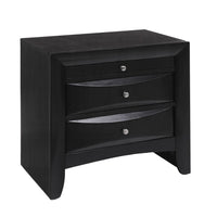 Contemporary 2 Drawer Wood  Nightstand By Ireland , Black - AMF-04163
