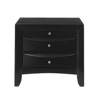 Contemporary 2 Drawer Wood  Nightstand By Ireland , Black - AMF-04163