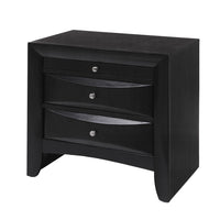 Contemporary 2 Drawer Wood  Nightstand By Ireland , Black - AMF-04163
