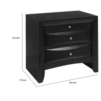 Contemporary 2 Drawer Wood  Nightstand By Ireland , Black - AMF-04163