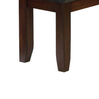 Leather Upholstered Wooden Bench With Tufted Seat, Espresso Brown & Black - AMF-04625