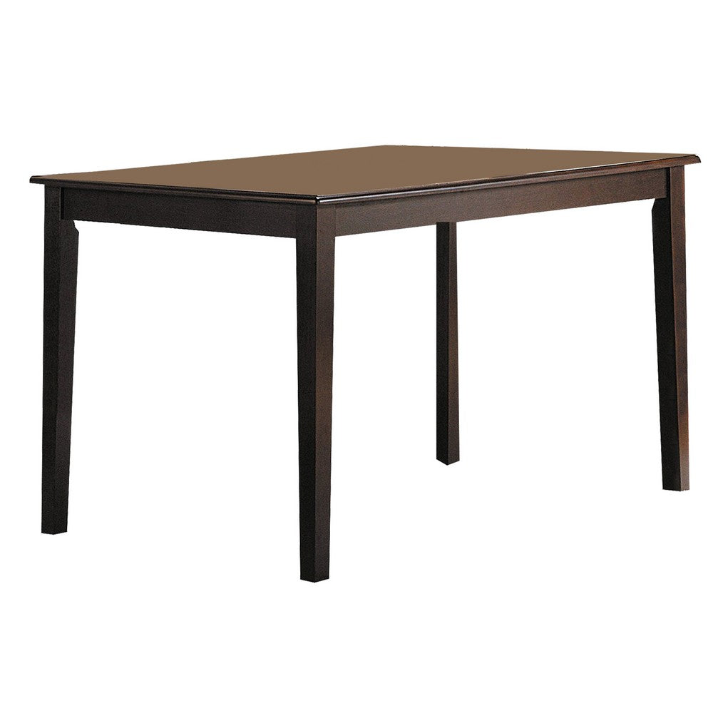 Wooden Dining Table With Tapered Legs, Espresso Brown - AMF-06850
