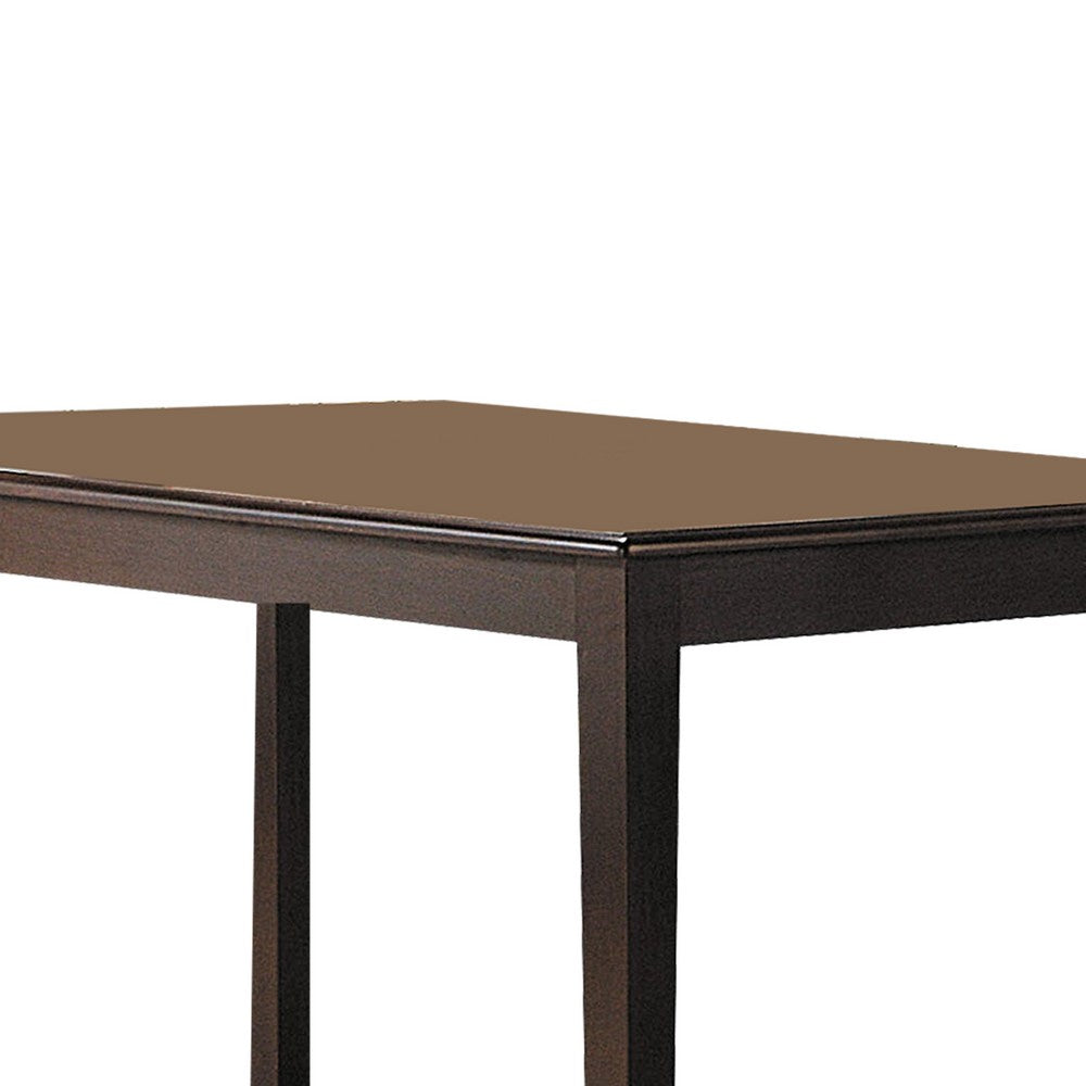 Wooden Dining Table With Tapered Legs, Espresso Brown - AMF-06850