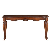 BM185844 Wooden Sofa Table with Carved Details, Cherry Brown