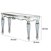 BM185844 Wooden Sofa Table with Carved Details, Cherry Brown