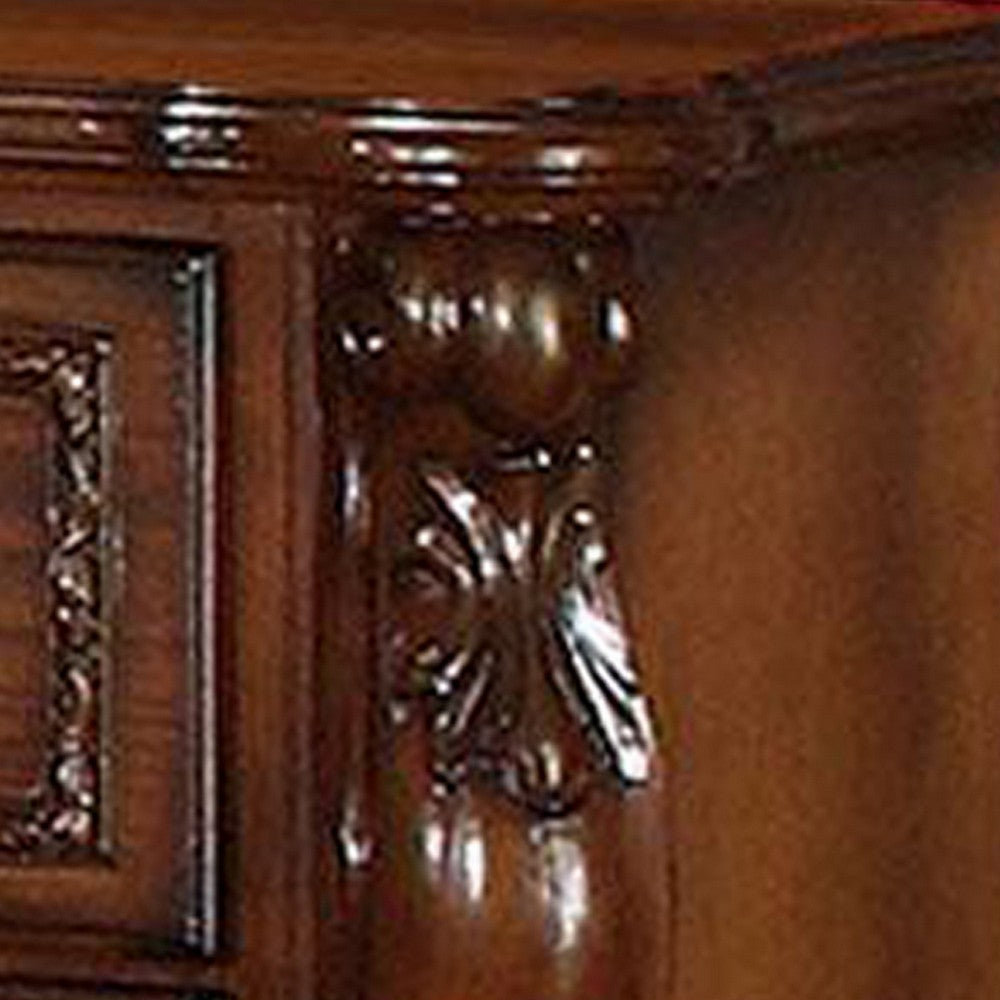 Wooden Night Stand with Two Drawer In Traditional Style, Brown  - BM177844