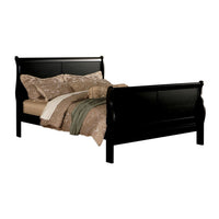 Louis Philippe III Queen Bed, Black - AMF-19500Q
