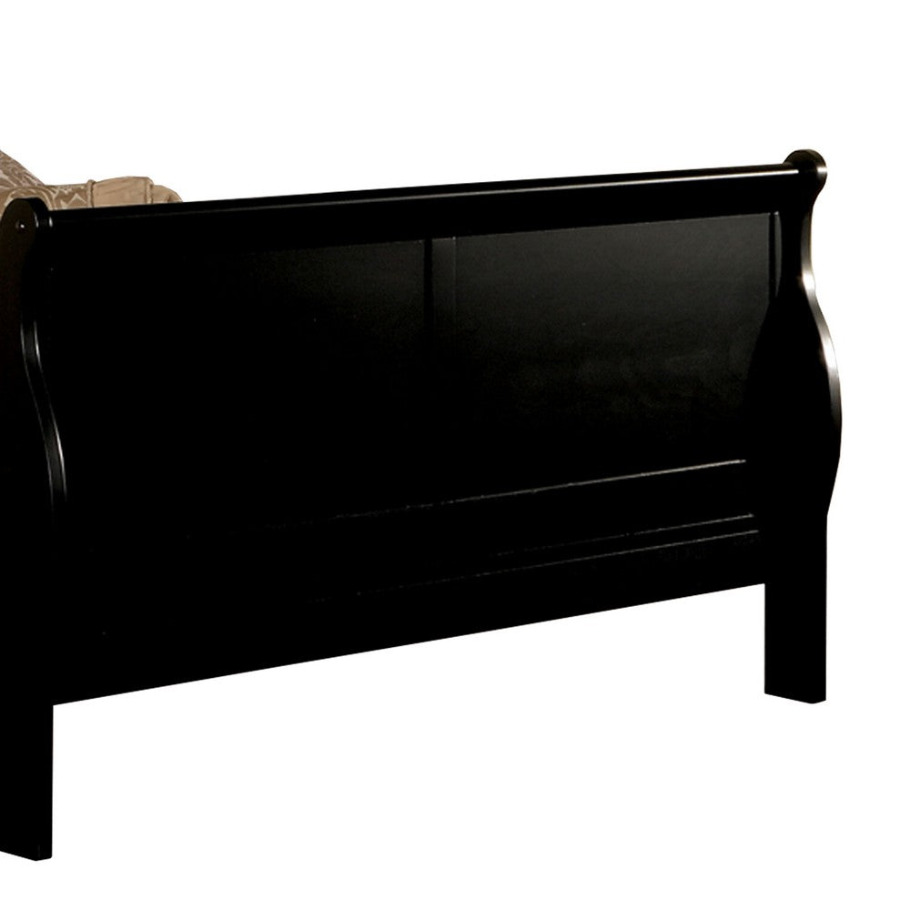 Louis Philippe III Queen Bed, Black - AMF-19500Q