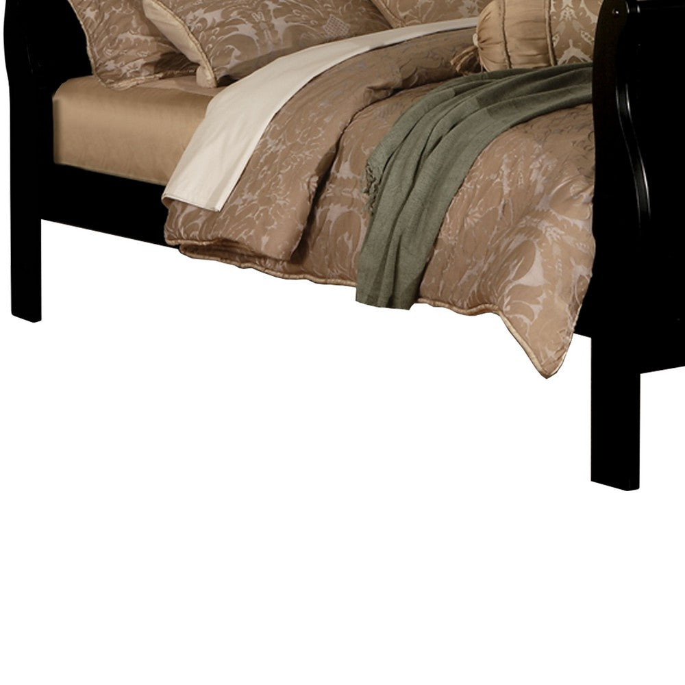Louis Philippe III Queen Bed, Black - AMF-19500Q