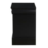 Traditional 2 Drawers wood Nightstand By Louis Philippe III, Black - AMF-19503