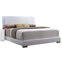 Contemporary Style Queen Size Wooden Panel Bed with Headboard, White - AMF-22640Q