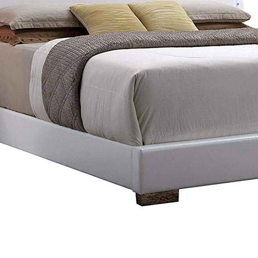 Contemporary Style Queen Size Wooden Panel Bed with Headboard, White - AMF-22640Q