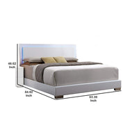 Contemporary Style Queen Size Wooden Panel Bed with Headboard, White - AMF-22640Q