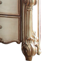 Wooden Nightstand with Two Drawers, Gold And Bone White - AMF-23003