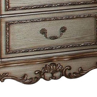 Wooden Nightstand with Two Drawers, Gold & Bone White - AMF-23163