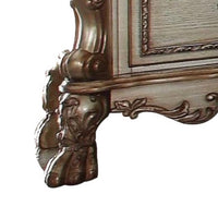 Wooden Nightstand with Two Drawers, Gold & Bone White - AMF-23163