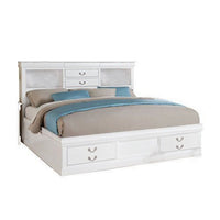 Luxurious And Stylish Queen Size Bed With Storage, White - AMF-24490Q