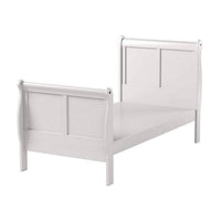 Sophisticated Contemporary Style Twin Size Sleigh Bed, White - AMF-24515T