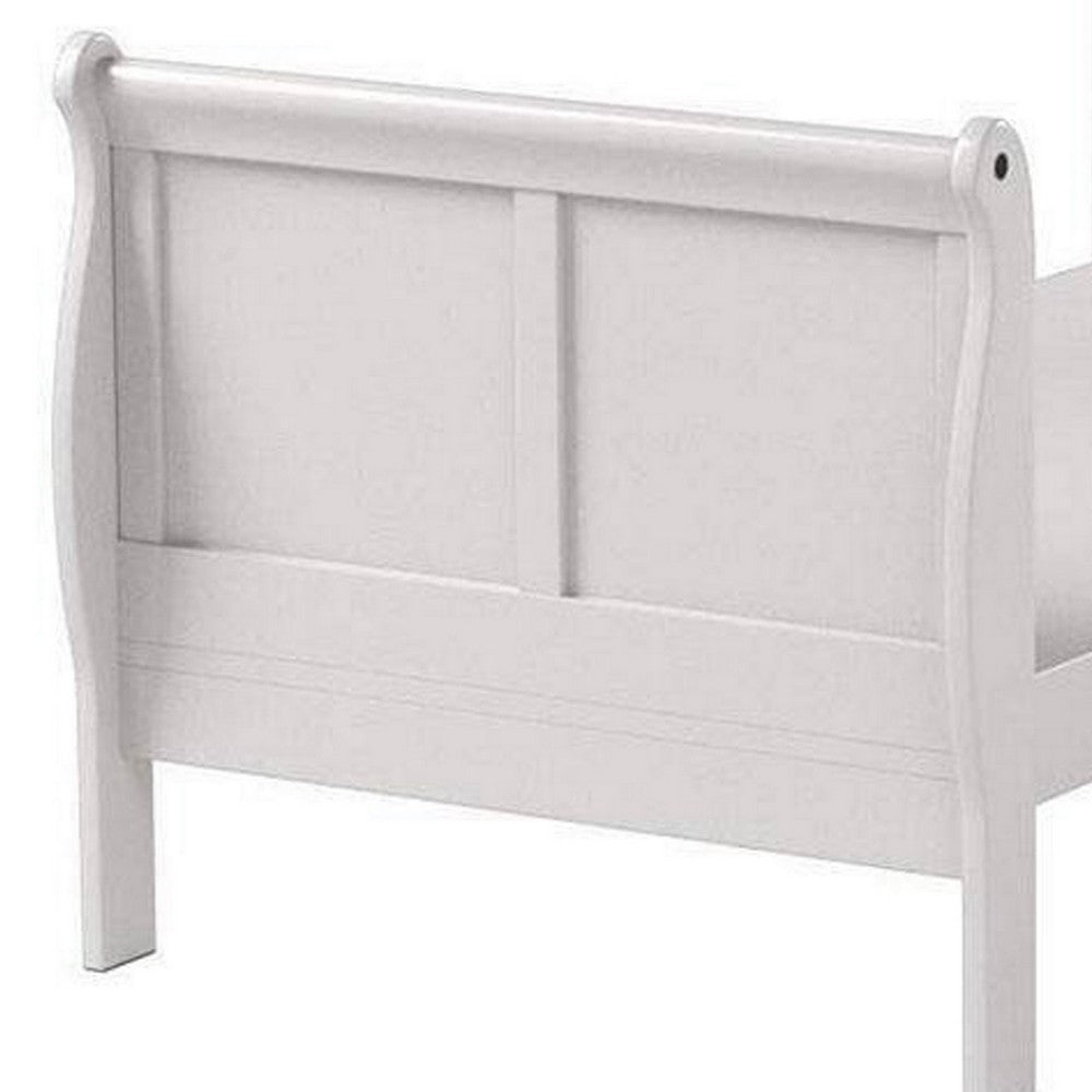 Sophisticated Contemporary Style Twin Size Sleigh Bed, White - AMF-24515T