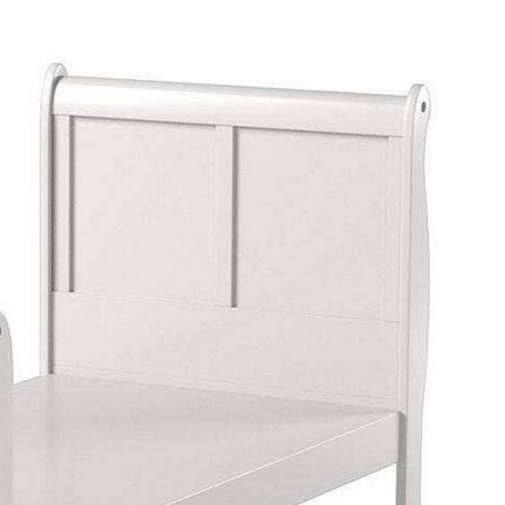 Sophisticated Contemporary Style Twin Size Sleigh Bed, White - AMF-24515T
