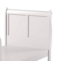 Sophisticated Contemporary Style Twin Size Sleigh Bed, White - AMF-24515T