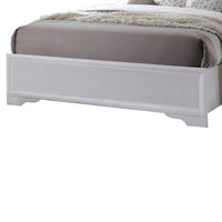 Wooden Twin Size bed with Bracket Legs and Crystal Accented Headboard, White - AMF-25760T