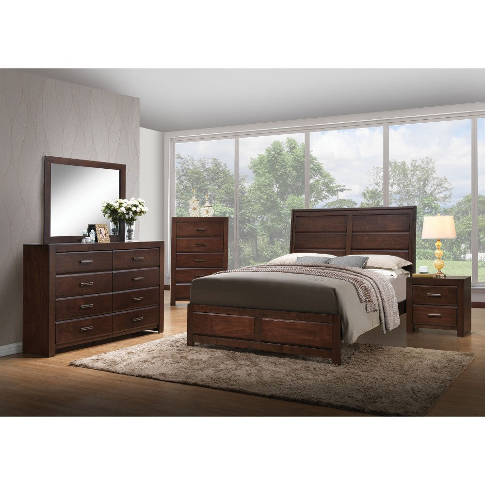 Transitional Style Classy Queen Size Bed, Brown - AMF-25790Q